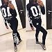 Xinantime Digital Long Sleeve Tracksuit Sport Suits Set (XL, Black)
