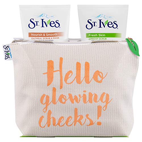 St Ives  Hello Cheeks Women's Gift Set with Face Scrub and Face Mask - Gift Set for Her