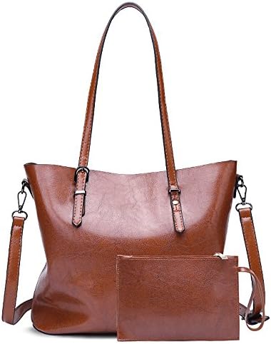 2017 new Fashion Women Leather Large Shoulder Crossbody Bag Handbag Tote Messenger Satchel Purse (Brown)