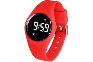 e-vibra Montre d'alarme vibrante, montre de rappel médical imperméable Wake Up Watch avec minuterie et 15 alarmes quotidiennes. (Red)