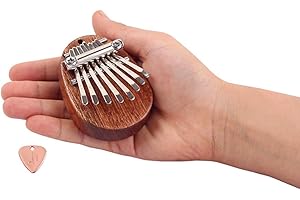 Alnicov 8 Key Mini Finger Thumb Piano Kalimba Wood Mahogany Musical Good Accessory Pendant Gift
