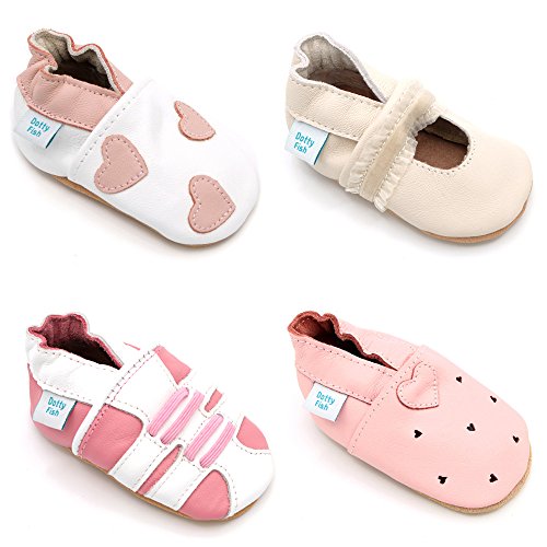 Weiche Baby und Kleinkind Lederschuhe – Dotty Fish – Mädchen – Herzen - 2