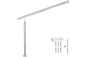 FINEUNAN Stainless Steel Entrance Railing for Stairs Parapet Balcony - Wall Handrail Wall Mount - Indoor and Outdoor Handrail Railing Stair Railing Stainless Steel (160 x 90 cm)