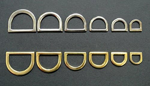 10 x Solid Pressed D-Rings Nickel Plated Or Brass Plated 10mm,12mm,16mm,20mm,22mm,25mm For Bags,Straps,Leather (10mm Brass Plated)