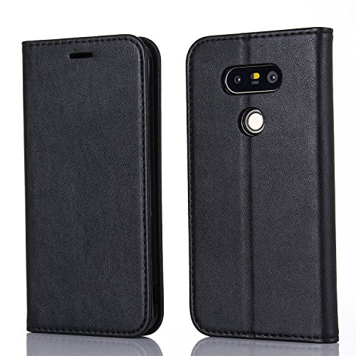 C-Super Mall-UK LG G5 hülle,Qualität PU-Leder starke magnetische Schnalle Mappen-Standplatz -Schlag-Fall für LG G5 ( schwarz ) - 2