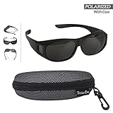 Estas gafas de sol están perfectamente diseñadas para colocarse sobre las gafas y no deslumbran. Tamaño interior 135mm x 40mm tamaño exterior 155mm x 50mm. Ideal para hombres y mujeres. Pueden ser usadas para montar, senderismo, caminar, viajar, pescar o andar en bote, eventos deportivos como ciclismo o voleibol de playa. Serían un buen regalo para cualquier persona que usa gafas.