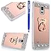 Produktbild EUWLY Handyhalterung Schutzhülle für [Samsung Galaxy Note 4],Spiegel Handyhülle Kreativ Niedlich Karikatur Bär Strass Diamant Glitzer Ring Fingerhalterung Ständer für Samsung Galaxy Note 4, Luxus Luxus Glänzend Glitzer Kristall Spiegel Hülle Mirror Case Ultradünn Weich Flexible TPU Silikon Crystal Flexible Silikon Case Cover Schutz Handy Hülle Handytasche Schutzhülle Tasche Schale Bumper für Samsung Galaxy Note 4 + Blau Eingabestift Stylus Touch Pen-Bär Glitzer Ring,Rose Gold