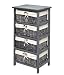 Produktbild ts-ideen Landhaus Kommode in Antik Stil Flur Bad Dielen Schrank Regal mit Vier Rattan Körbe