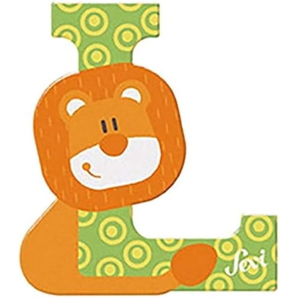 Lettre Déco Bois Trudi Sevi - Lettre Clown I, 10cm, Peinte Main, Multicolore