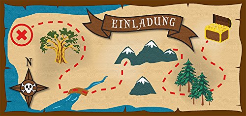 Einladungskarten Schatzsuche „Einladung“ 1559 (8 Einladungskarten mit Kuverts) - 2