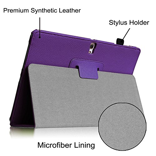 Fintie Samsung Galaxy Tab S 10.5 Hülle Case – Slim Fit Folio Kunstleder Schutzhülle Cover Tasche mit Ständerfunktion für Samsung Galaxy Tab S T800 T805 (10,5 Zoll) Tablet (mit Auto Schlaf / Wach Funktion), Violett - 4