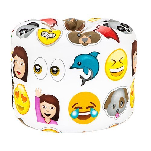 Emoji Emoticons Print Children's Ready Filled Fun Bean Bag Seat Kids Furniture