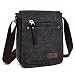 Produktbild E-Bestar Herren Canvas Tasche Vintage Canvas Handtasche Schultertasche Ideal für Büro Canvas Retro Tasche für ipad Umhängetasche Vintage (Schwarz)
