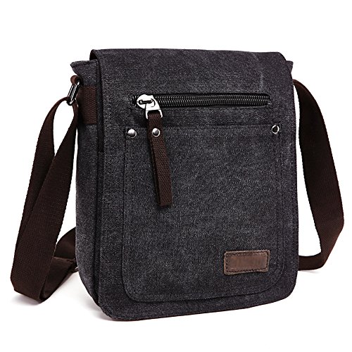 E-Bestar Herren Canvas Tasche Vintage Canvas Handtasche Schultertasche Ideal für Büro Canvas Retro Tasche für ipad Umhängetasche Vintage