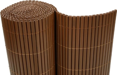 PVC Sichtschutzmatte Balkon Sichtschutz 80x500 cm Windschutz Gartenzaun braun - Röhrchen