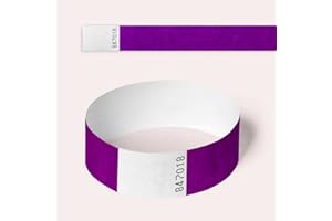 Tyvek Wristbands, 100 Pack by AA Wristbands for Parties, Security, Festivals, Events (Purple)