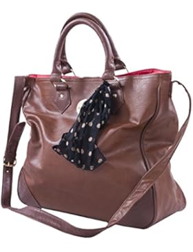 PRIMARK XXL Shopper Handtasche IT BAG braun Schulterriemen vintage retro