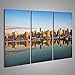 Produktbild islandburner Bild Bilder auf Leinwand Vancouver Innenstadt Skyline Panorama bei Sonnenuntergang Wandbild Leinwandbild Poster DAU
