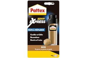 Pattex Répar'Bois- pâte à réparer couleur bois -Répare, colmate, fixe, reconstitue la matière- bâton 48 gr