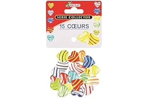 KIM'PLAY MaRécréation-MesBilles-15 15 Billes cœurs, MW-3KL7-8EBS, Blanc,6 à 12 ans