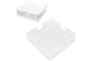 MUMUSUKI Servilletero Acrílico, Dispensador de Pañuelos de Mesa Transparente Cuadrado, Bandeja Decorativa para Servilletas para Cocina, Restaurante y Bar