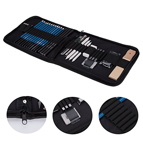 AGPTEK 34 Stück Skizzieren und Zeichnen Bleistifte Professionelle Kunst Set - 2