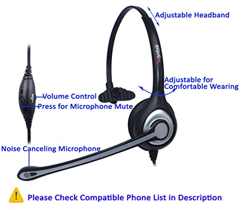 Cuffie 2,5 mm Mono con Microfono a Cancellazione del Rumore e Controllo del  Volume F600J25 WANTEK Auricolare Call Center per Gigaset Panasonic  Grandstream Telefono Fisso Cordless DECT Telefonia fissa e accessori  farmaki.gr