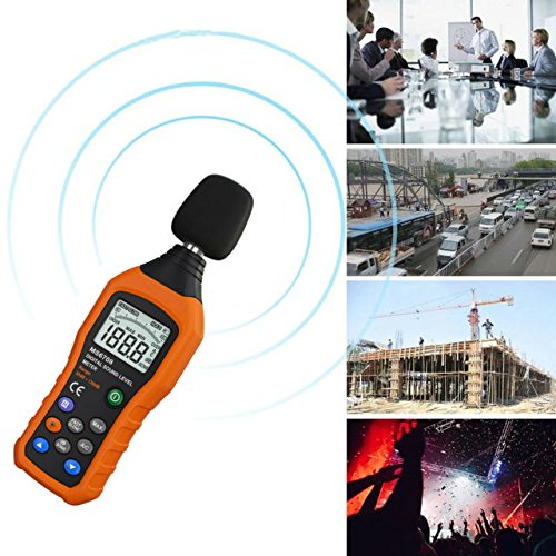 Schallpegelmessgerät, TKSTAR Digital Sound meter Digital Schallpegelmesser LCD Bildschirm Ton Monitor dB Meter MS6708 Tragbarer Digital Dezibel Schallpegelmesser Reader, Rauschmessung Messbereich 30-130 dBA Genauigkeit 1, 5dB