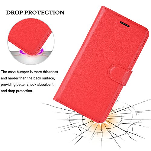 Huawei P8 Lite 2017 Hülle, IVSO Hohe Qualität Advanced Shock Absorption Technology Case Folio Tasche Cover für Huawei P8 Lite 2017 Smartphone (Für Huawei P8 Lite 2017, Rot) - 8