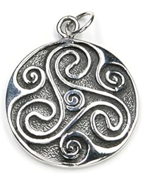 Triskelion Shild Schmuck Anhänger 925 Silber, Länge mit Öse: 3cm keltischer Schmuckanhänger
