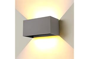 ‎ENCOFT ENCOFT LED Wandleuchte Innen/Außen 24W Antrazieht, Außenleuchte Wandlampe,IP65 Wasserdichte Außenwandleuchte 3000K Warmweiß,Up Down Lichtstrahl Einstellbar für Balkon,Wohnzimmer,Schlafzimmer