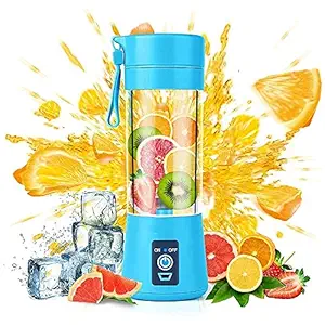 Portable Smart Electric USB Juice Maker Juicer Bottle Blender Grinder Mixer, Rechargeable Bottle with 6 Blades (MULTI-COLOR)