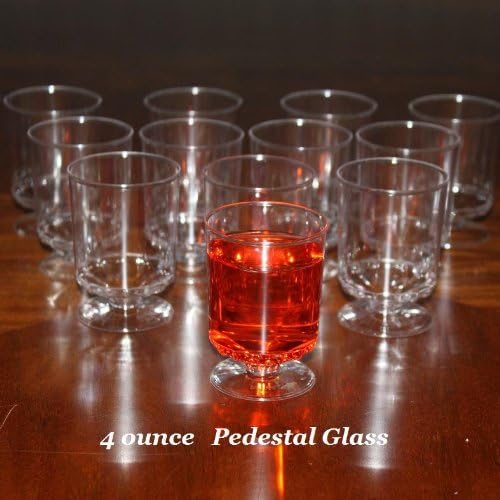 Case of 120 - Small 4 ounce Disposable Plastic Pedestal Glasses - Mini Desert Cups by Clear Lake Enterprises