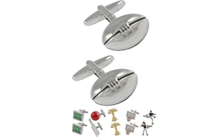 COLLAR AND CUFFS LONDON Cufflinks for Men + Presentation Box - Sport - Novelty Metal Designer Fun Cufflinks - Solid Brass Metal - Team Sports - One Pair