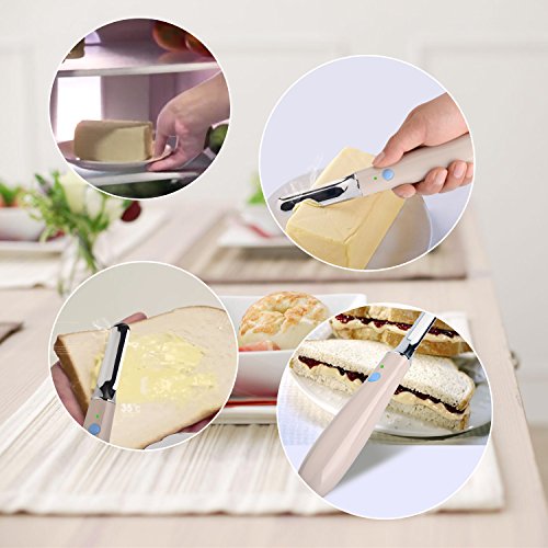Elektronisch Käsemesser, MagicLux Tech Automatische Heizung Buttermesser Spachtel für Schmelzen/Schneiden/Ausbreitung Butter Käse Honig Marmelade Eiscreme, Edelstahl Küchenmesser für Frühstück Abendessen (Grau) - 5