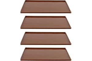 PSSOPP Lot de 4 plateaux de déshydrateur en silicone pour empêcher les feuilles de déshydrateur de coller multifonction sans BPA avec bords pour biscuits séchés pour cuir de fruits Brun