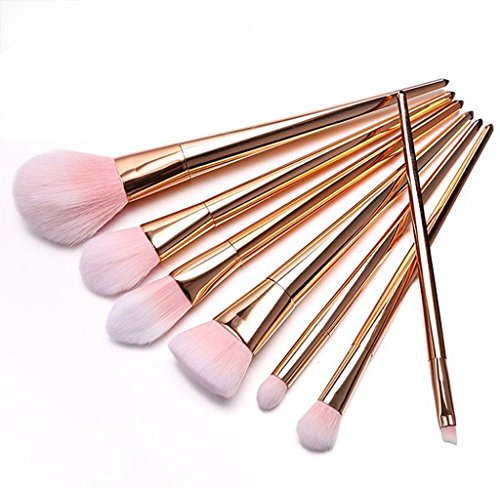 Ularma 7Pcs Set Professional Brush High Brushes set Make Up Blush Brushes Makeup Brush (Rose Gold)