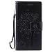 Produktbild Sony Xperia Z5 Compact / Z5 Mini Hülle, Chreey Prägung [Katze Baum] Muster PU Leder Hülle Flip Case Wallet Cover mit Kartenschlitz Handyhülle Etui Schutztasche [Schwarz]