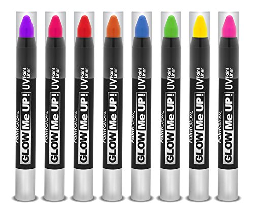 Paint Glow Set of 8 Neon Fluorescent HD Paint Sticks (8 x 3g)