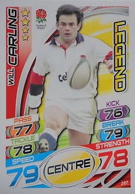 Topps Rugby Attax 2015 Will Carling Centre Legend Trading Card