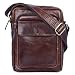 Produktbild STILORD 'Jannis' Leder Umhängetasche Männer klein Vintage Messenger Bag Herren-Tasche Tablettasche für 9.7 Zoll iPad Schultertasche aus echtem Leder, Farbe:schokoladen - braun