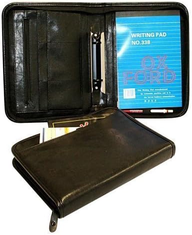 A5 Black Conference Folder Binder Organiser Portfolio Zipped 9980 Model with two Rings Qty: 3 pcs
