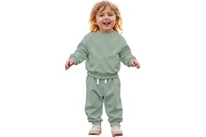 CM C&M WODRO Baby Outfit Jungen Mädchen Kleidung Kinder Sweatshirt + Hose Zweiteiler Set Neugeborene Babykleidung Einfarbig Pullover mit Taschen Bequeme Warme Herbst Langarmshirt