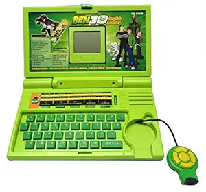 MID VALLEY Kids Ben 10 English Laptop & Tablets Notebook Computer 20 Activities & Games Including Mouse Toy for Kids (Green Laptop Toy)