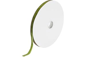 sourcing map Velvet Ribbon 3/8 Inch x 25 Yard Single Face Spool Silky Velvet Fabric for Bouquets DIY Crafts Gift Wrapping Wedding Party Olive Green