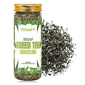 YOGAFY - Darjeeling Green Tea - 100 Gram | Pure Whole Leaf - Decaf Tea for Slimming and Weight Loss | 100 Cups |