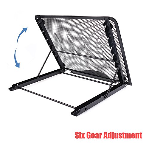 Laptop Ständer Notebookständer Belüftet Verstellbar Faltbarer Metall Ineinander Notebook Standplatz, 24x19CM für Laptop Notebook Pad Phone Tablets-Novata - 6