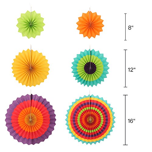 Ohuhu® Deko-Fächer, farbenfrohen Papierfächer, bunt Papier Fächer, Papier Fächer Deko, Paper Fan für Hause, Party, Hochzeit, Geburtstag - 4