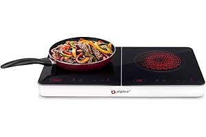 alpina 8711252183039 2 palniki 3500 W, płyta indukcyjna, szkło