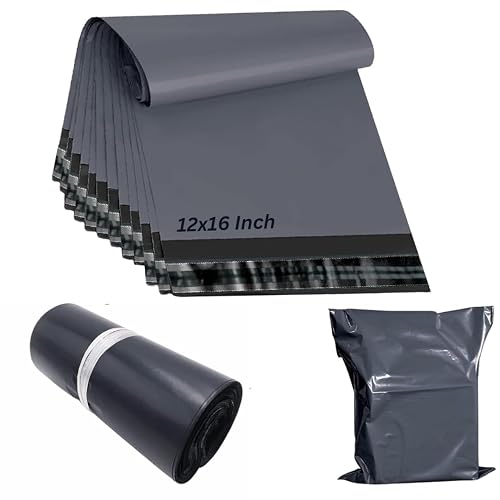 50, Mailing Bags 12x16 Self Seal Grey Mailing Bags | Delivery Bags Plastic Postage Bags, Parcel Bags | Postage Bags for Clothes | Tear Proof Packaging Bags